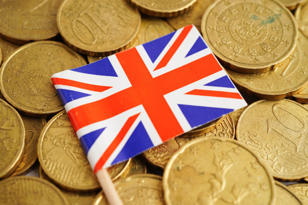 イギリス国旗とコイン